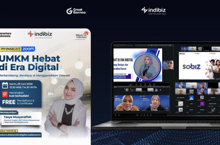 Indibiz Borneo Kalimantan Dorong UMKM Naik Kelas Lewat Webinar Digital Bersama Tasya Musyaraffah. (Dok. Telkom)